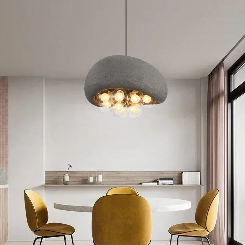 minimalistisk wabi sabi pendellampe med LED-belysning