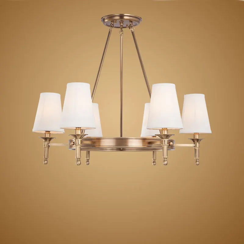 Lysekrone i kobber-bronze med moderne design