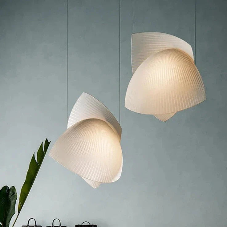 Moderne Wabi Sabi LED-lysekrone i stof som dekorationsbelysning
