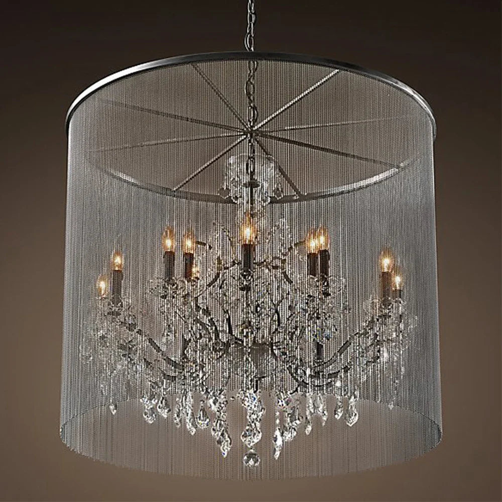 Elegant moderne lysekrone med røgfarvede krystaller