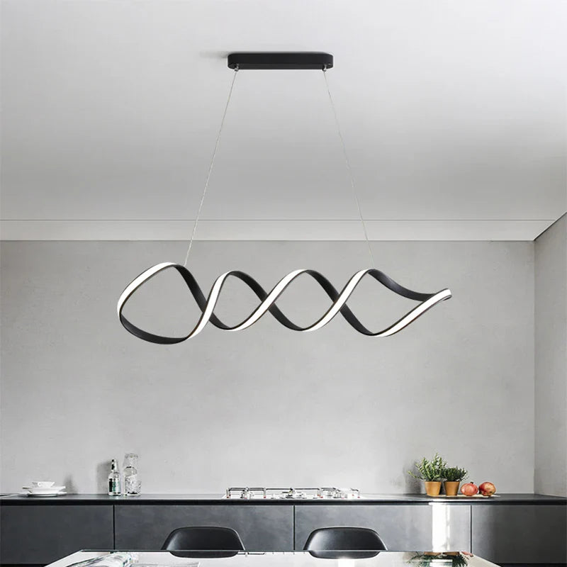 Minimalistisk LED-spiral Lysekrone Hjem Indendørsbelysning