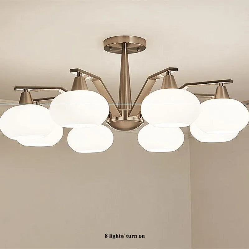 Moderne loftslampe i forniklet metal med LED-belysning