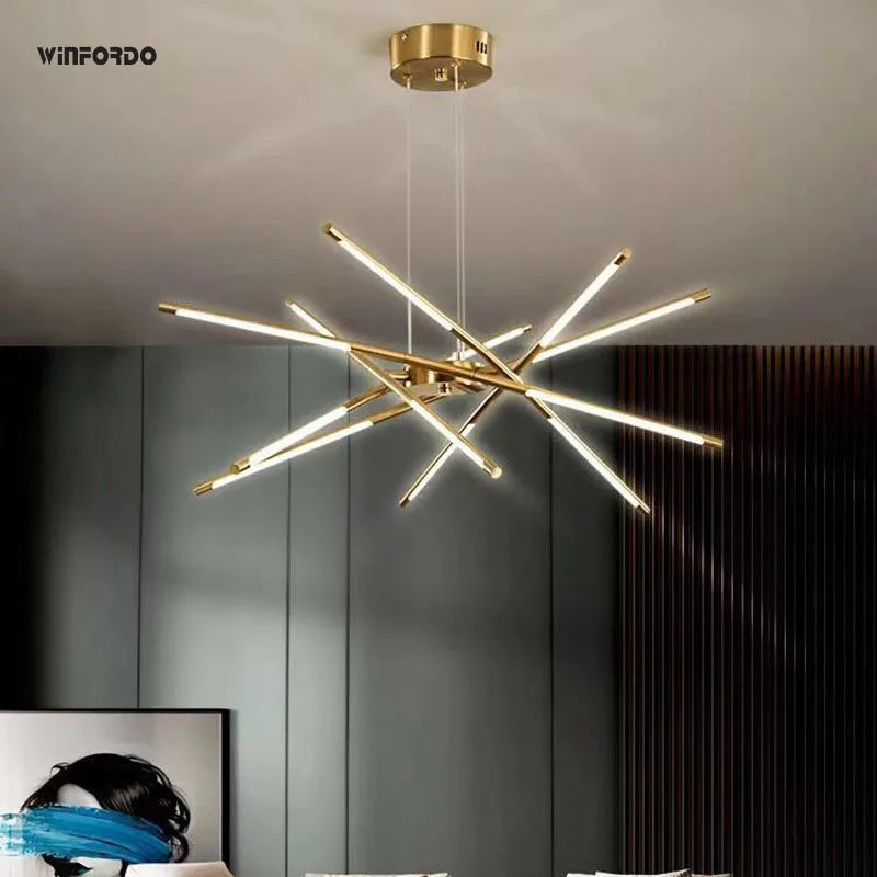Winfordo Elegant Luminøs Moderne Lysekrone
