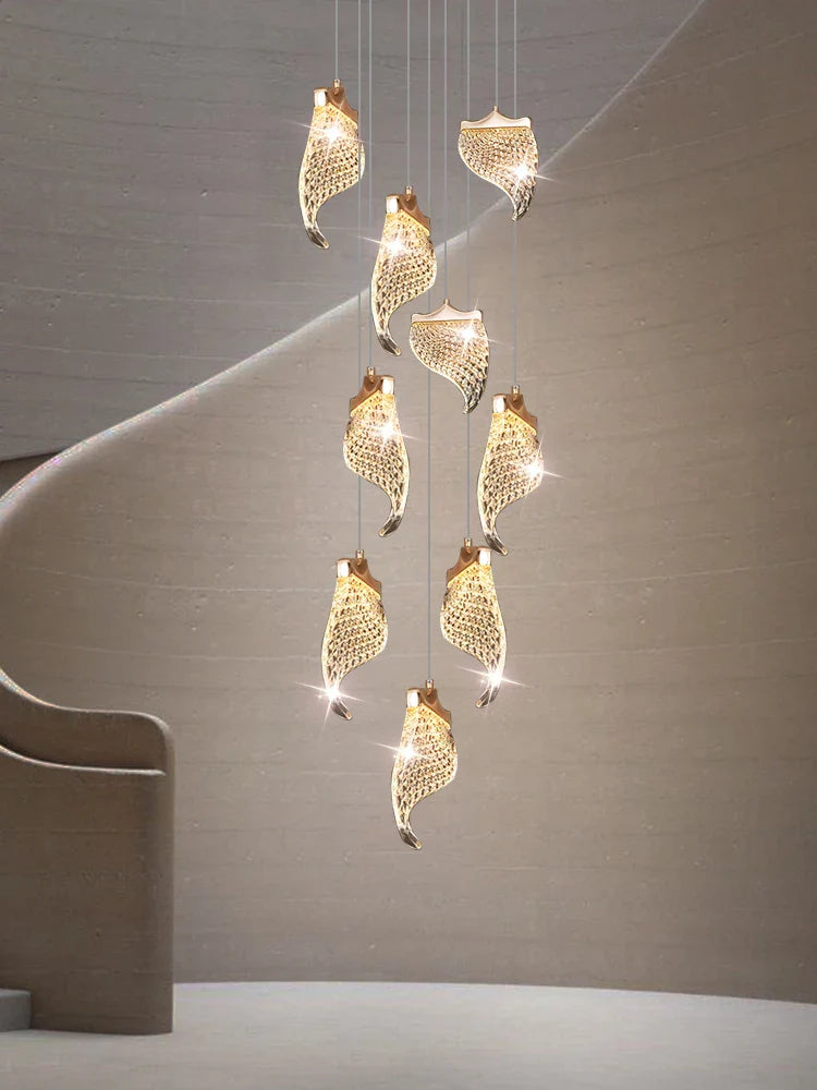 Moderne LED-lysekrone, designerhængelampe til moderne rum