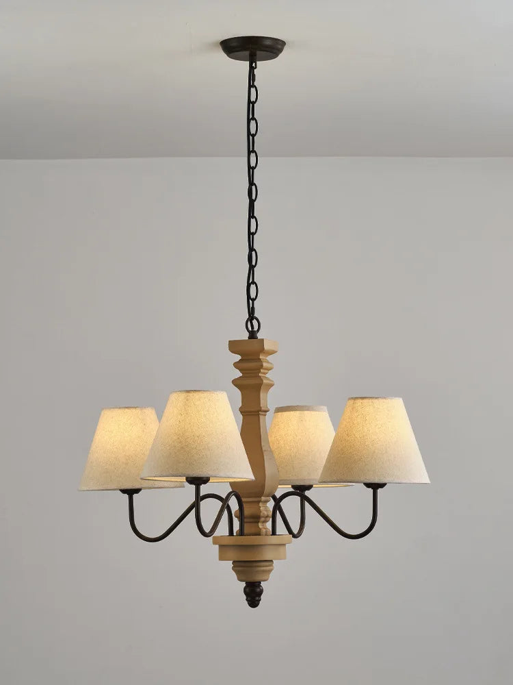Retro lysekrone i træ for elegant vintagebelysning