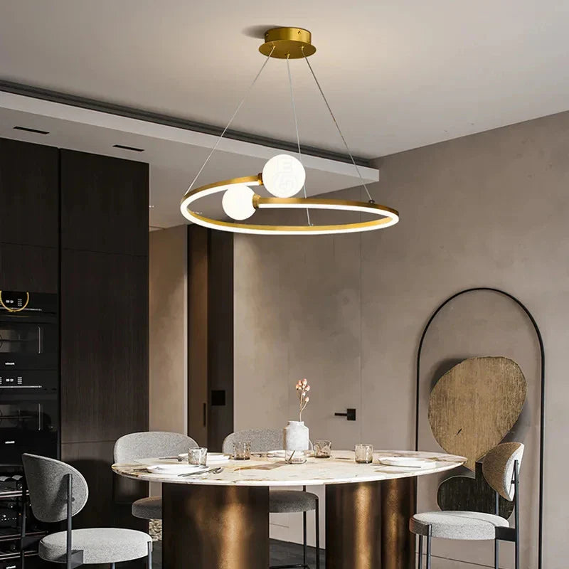 Kreativ nordisk LED-ring lysekrone moderne pendellampe