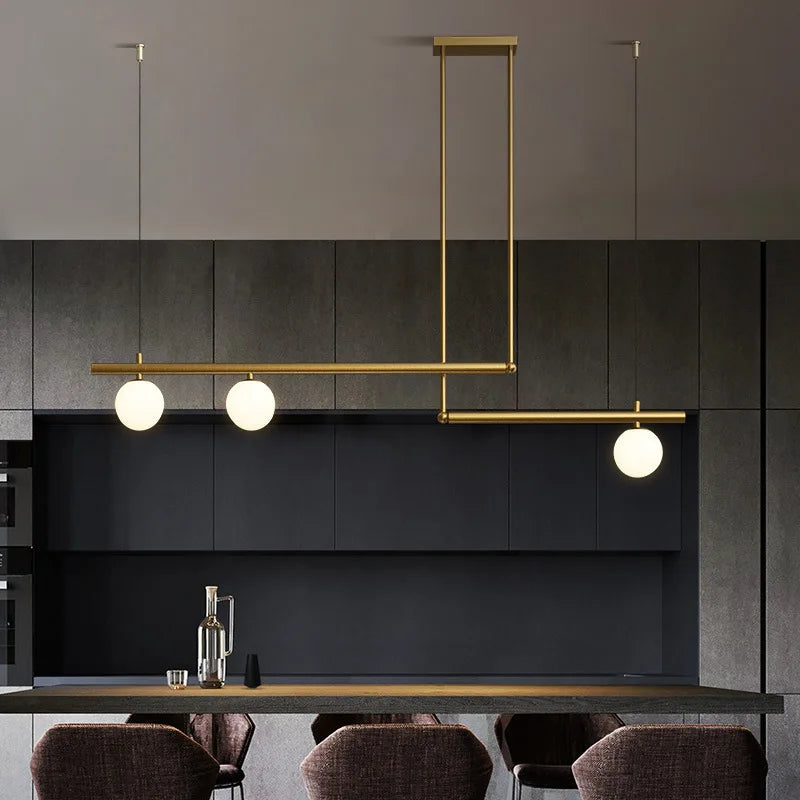 Moderne nordisk minimalistisk LED-loftlampe i glas til restaurantindretning