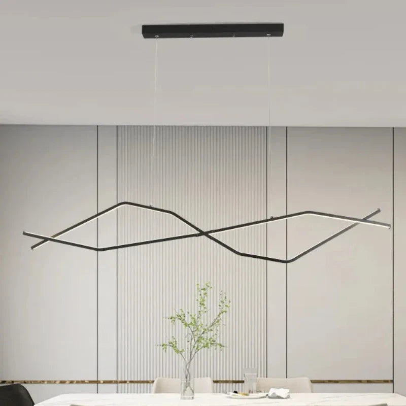 Moderne LED-lysekrone i bølgeform med elegant design til hjemmet