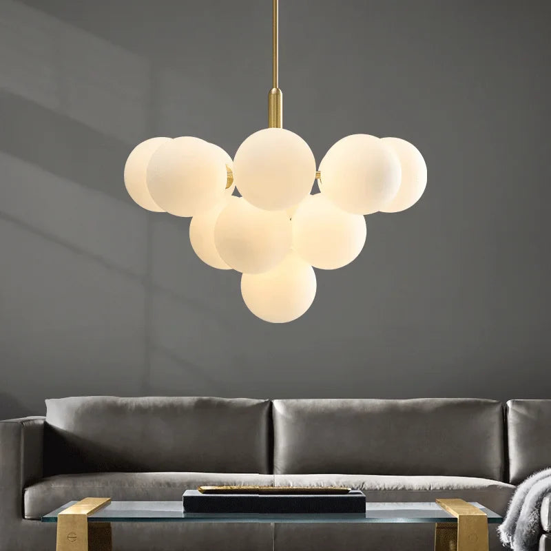 Kreativt design i nordisk stil kobber LED glas lysekrone