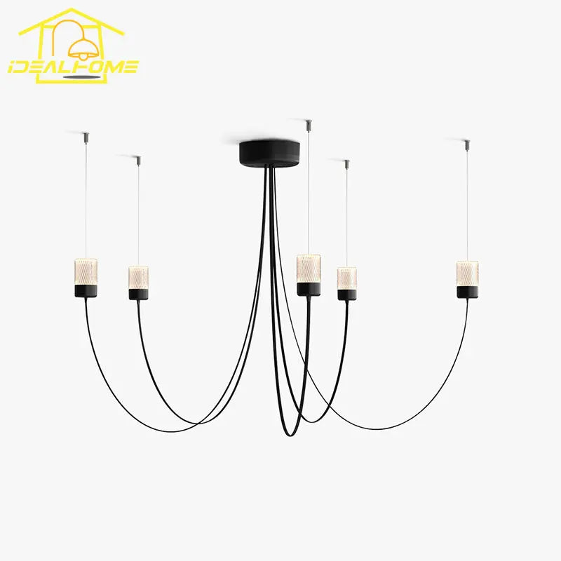 minimalistisk lysekrone design led belysning lampeskærm i krystalglas