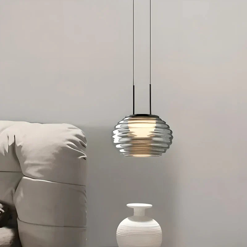 Moderne minimalistisk nordisk stribet glas LED lysekrone