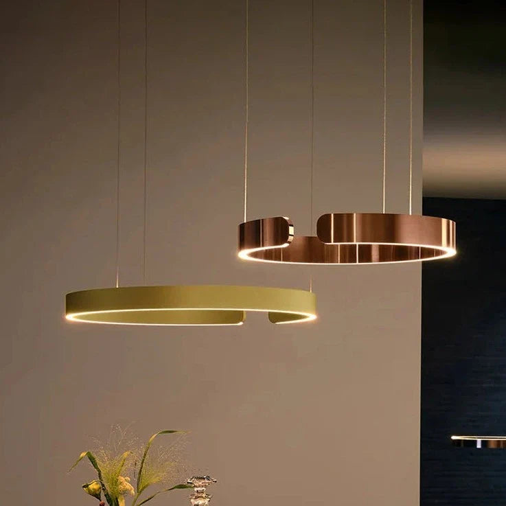 Loftslampe pendel lysekroner til spisestue LED soveværelse stue nordisk boligindretning moderne runde ringlamper