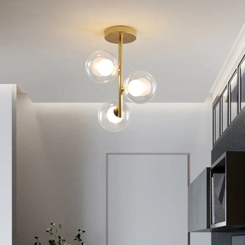 Loftlampe af glas, elegant design lysekrone