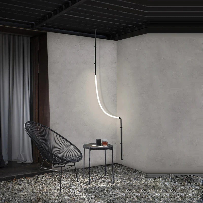 minimalistisk lineær LED-loftlampe i rustfrit stål