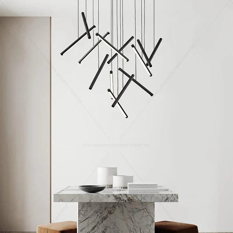 Minimalistisk design lysekrone i grenform til loft