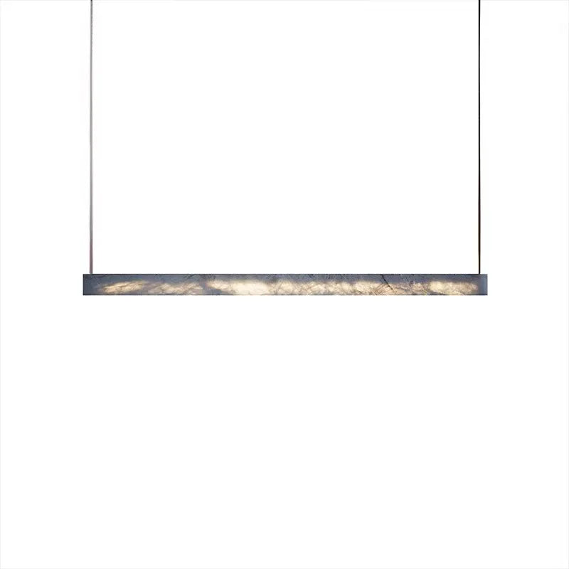 Luksus Lang Art Deco Pendellampe Moderne Minimalistisk Spisestue Lysekrone High-End Imiteret Marmor LED Lysekrone til Udstilling