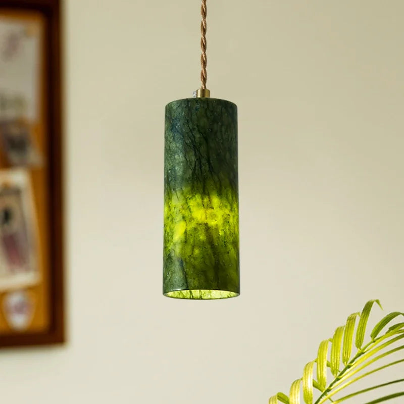 Kreativ retro lysekrone i naturlig jade i middelalderstil til boligindretning