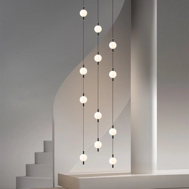 Moderne design lysekrone nordisk villa dobbelt trappe pendel