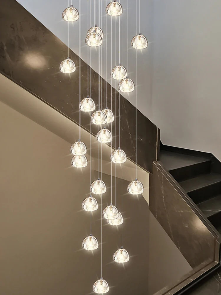Luksus krystallysekrone design til moderne belysning af vindeltrappe