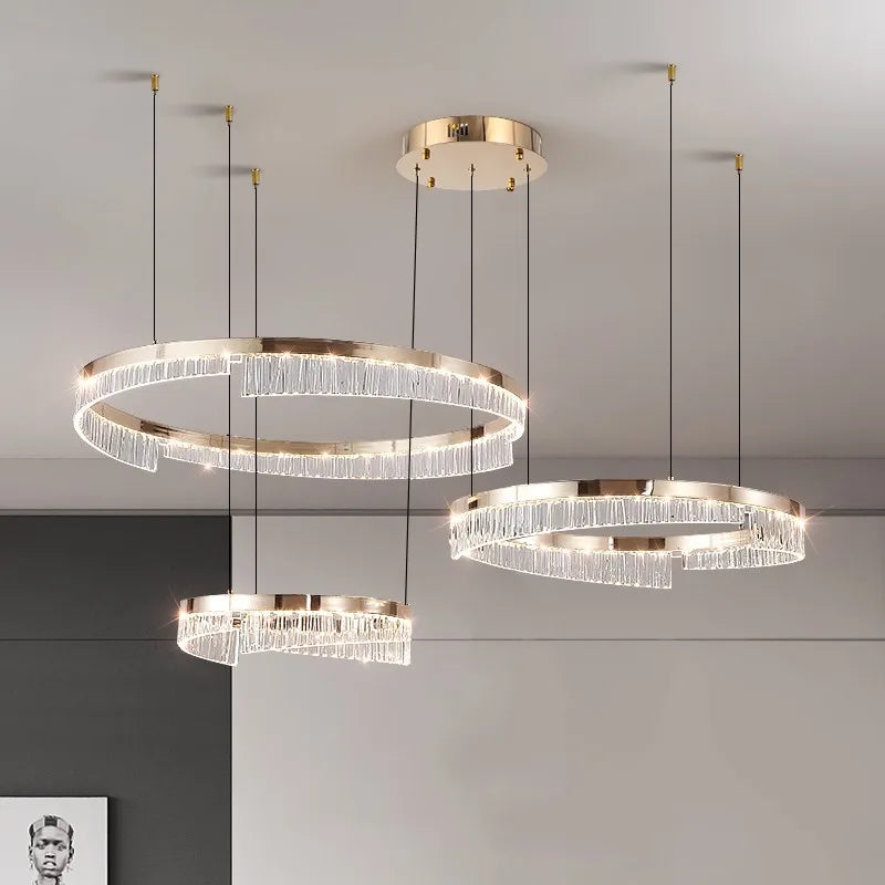 Moderne LED lysekrone 2023 i aluminium til luksusbelysning