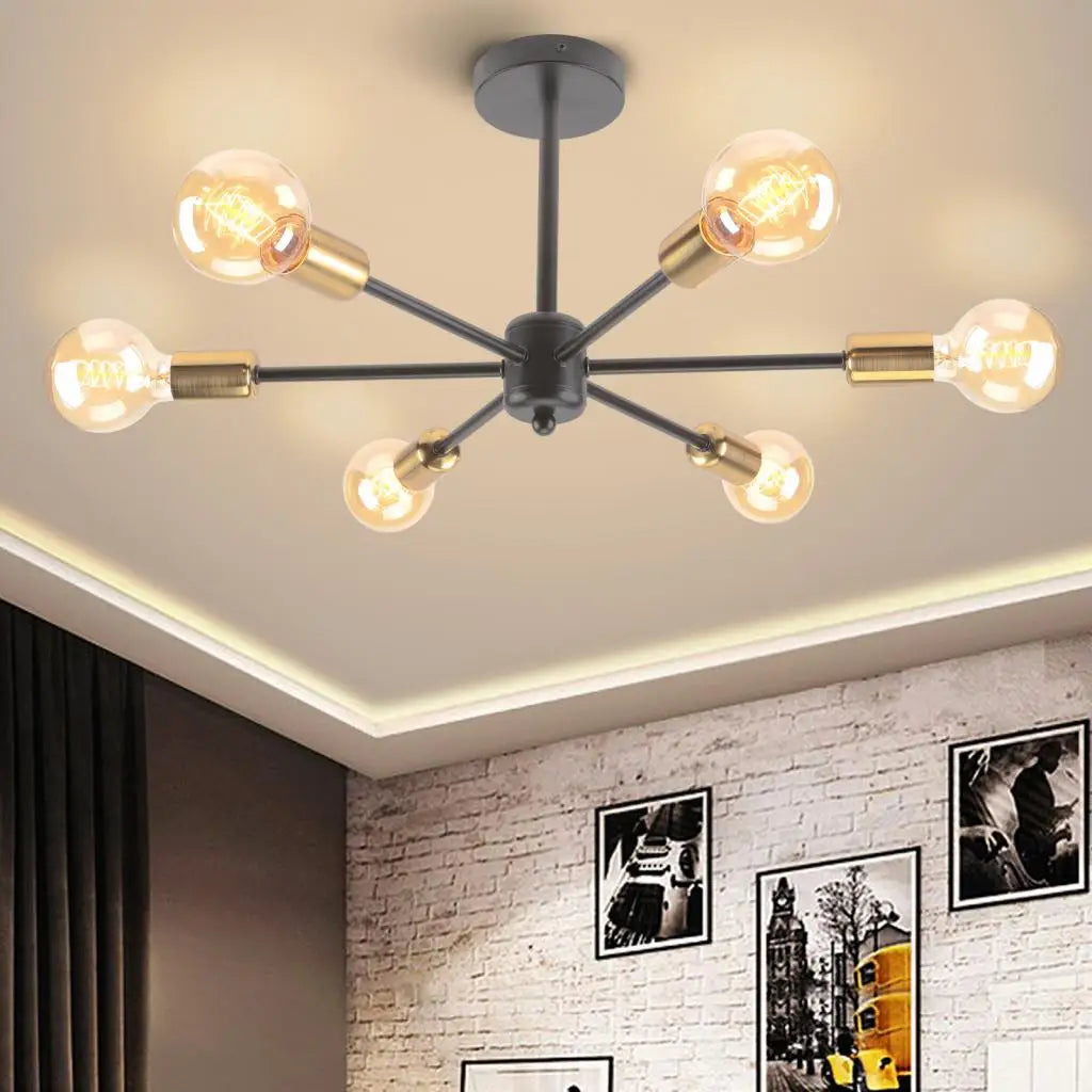 Elegant moderne industriel metal lysekrone