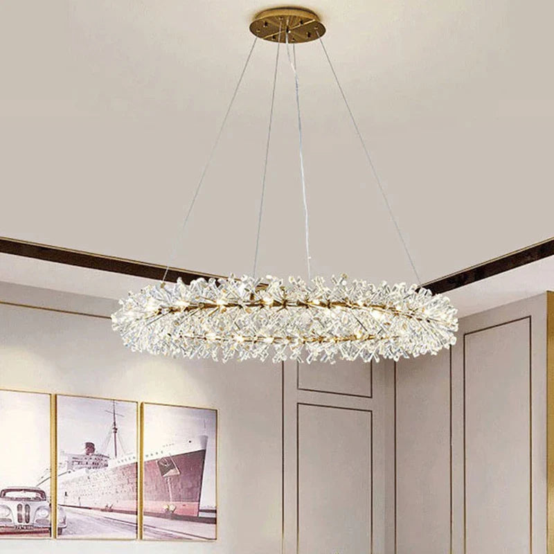 Rundt luksus krystal vedhæng i moderne design