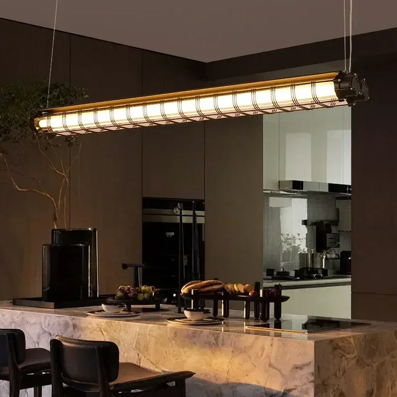 Retro industriel pendel i metal med LED-lys