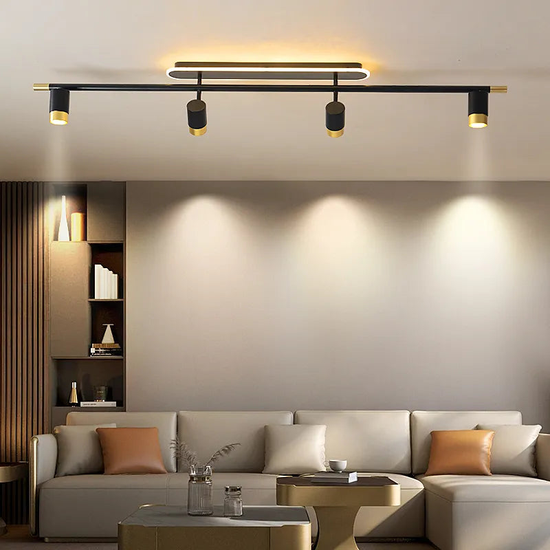 Elegant, moderne, sort LED-lysekrone