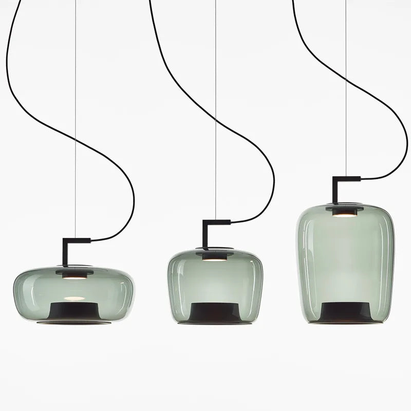 Moderne nordisk glaslampe med kreativt LED-lys
