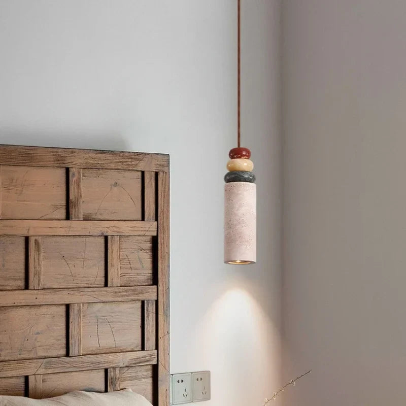 Moderne loftslampe i natursten til indretning