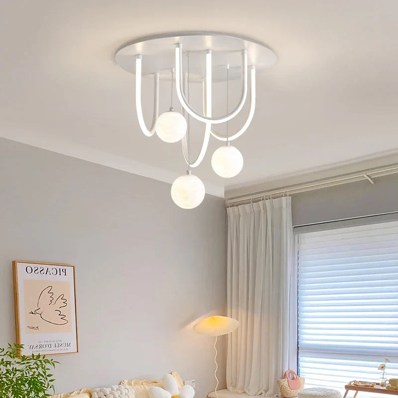 3D design LED måne kugle rund indendørs pendel