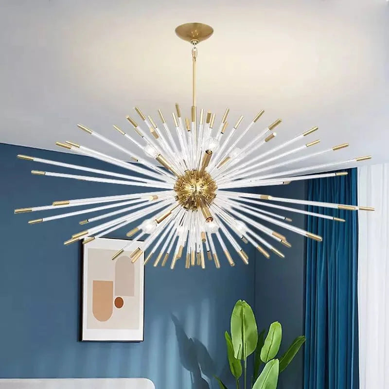 Luksus krystallysekrone med mælkebøttedesign og LED til indretning