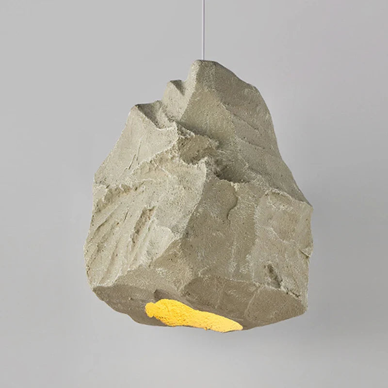 håndlavet nordisk lampe i imiteret sten i wabi sabi-stil
