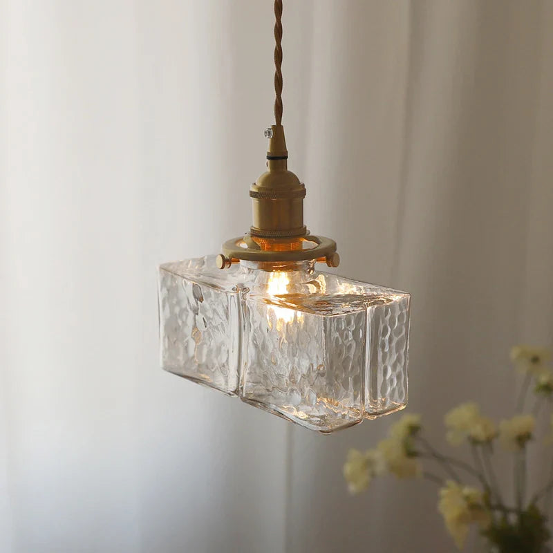Moderne minimalistisk japansk glaskrone med LED-belysning