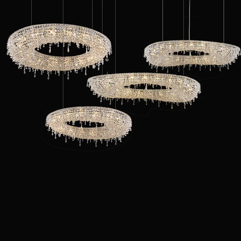 Luksuriøs moderne LED-krystallysekrone til hotel, duplex, villa