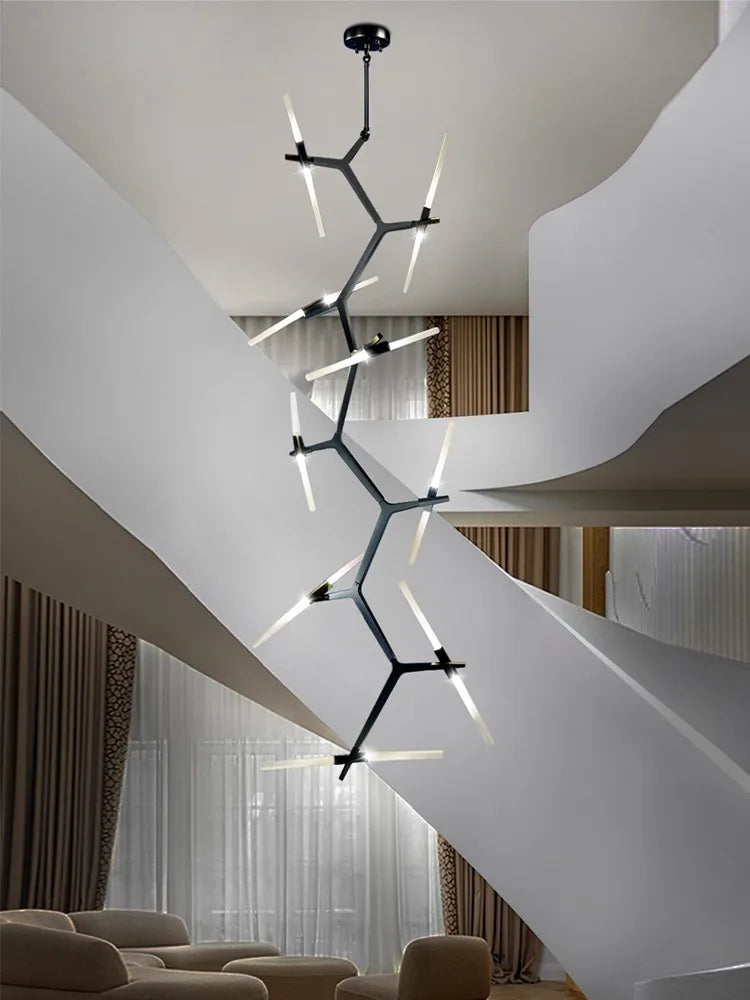 Moderne, roterende LED-loftlampe til duplexlejlighed/loft