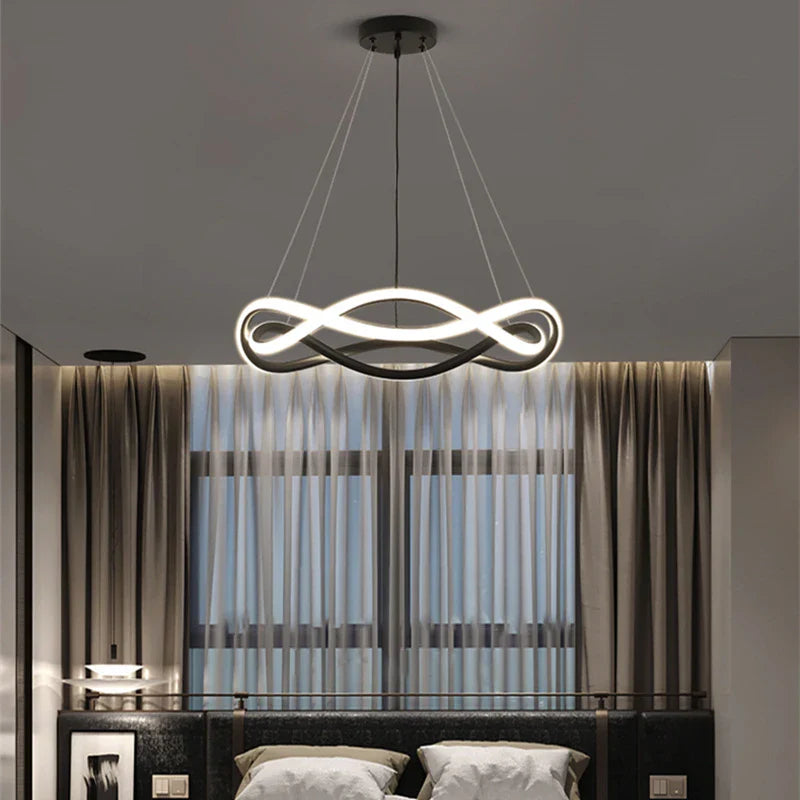 Geometrisk LED-ringlampe, enkel og kreativt design i aluminium