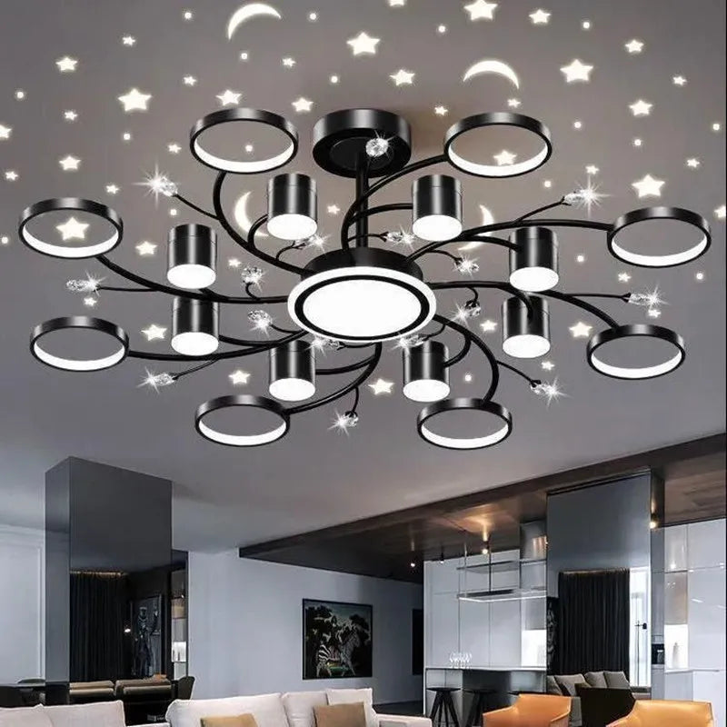 Trendy nordisk dæmpbar LED-stjernehimmel-lysekrone