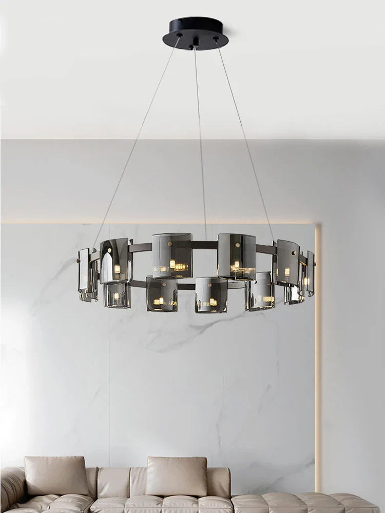 Moderne lysekrone i glas for elegant designerbelysning