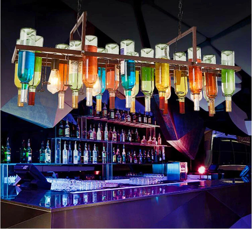 Vinglas lysekrone E27 LED Vintage amerikansk retro industriel bar kreativ café restaurant belysning