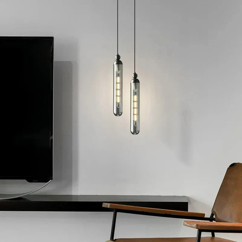 Transparent nordisk glaslysekrone med justerbar ledning