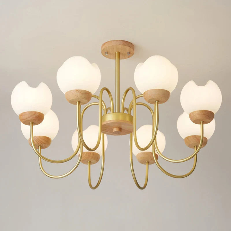 Design lysekrone træ stue moderne