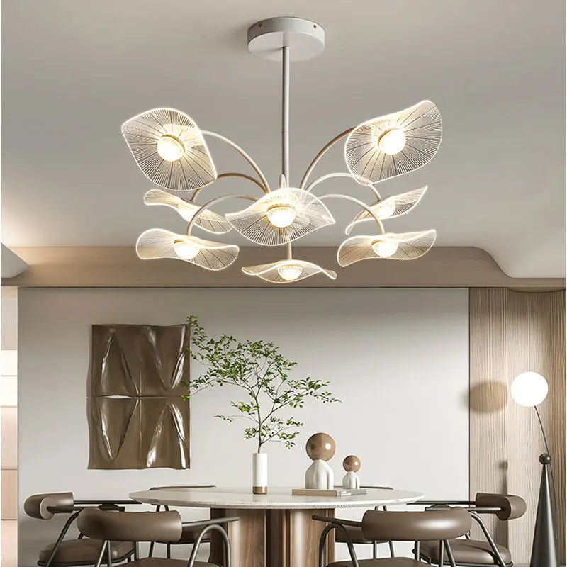 Moderne hvid design lysekrone til stuen