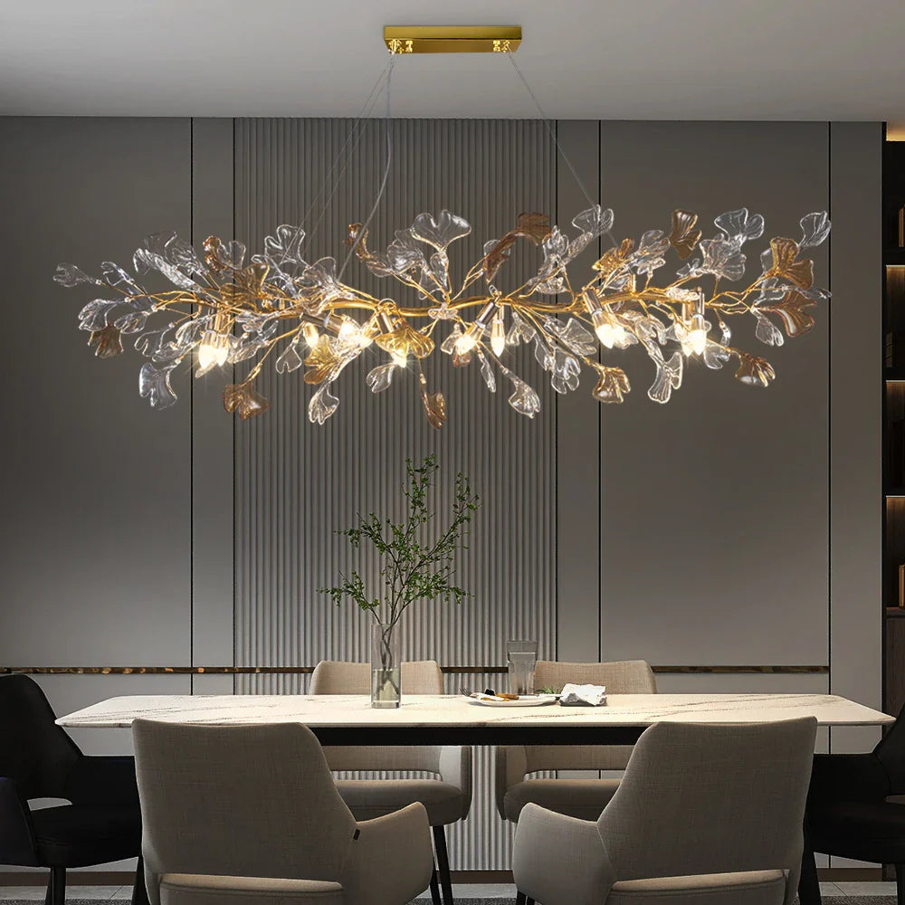 Lysekroner i nordisk design Emaljerede glasblade Pendel til hotel, stue, spisestue, soveværelse, kunsthal, dekoration, lysekrone
