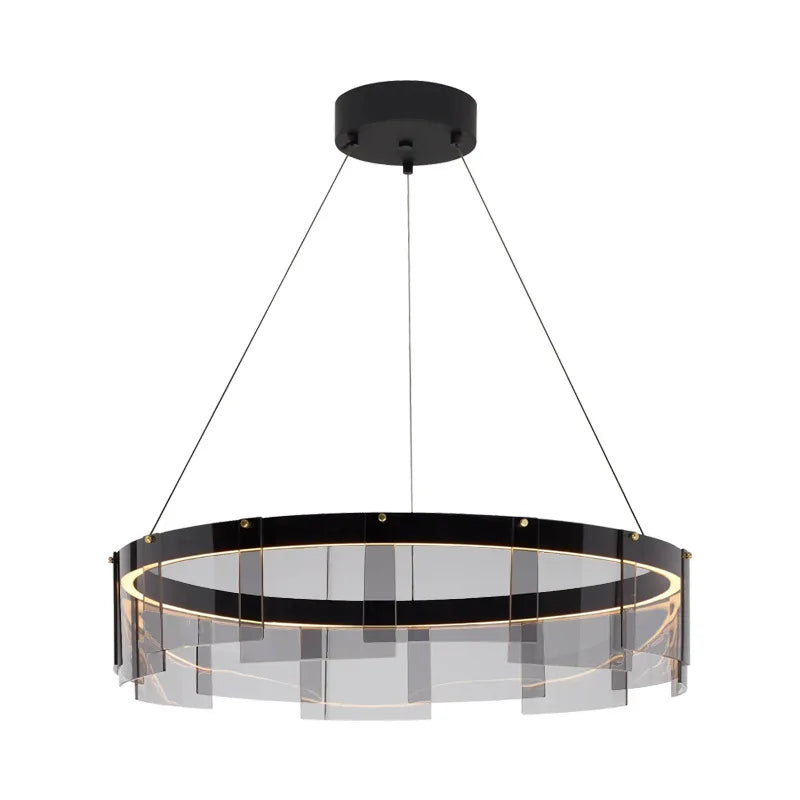 Moderne transparent LED-designlysekrone