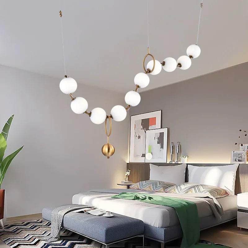 italiensk designerlysekrone cc 10 glaskugler LED