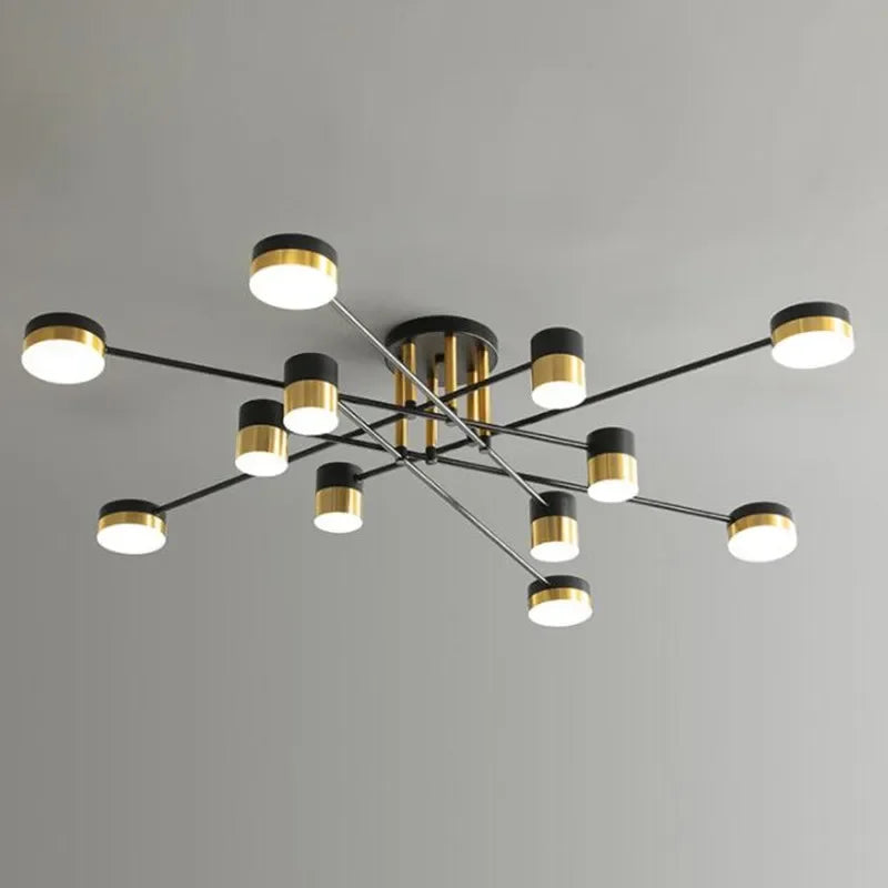 Elegant, lys LED-loftlampe i metal
