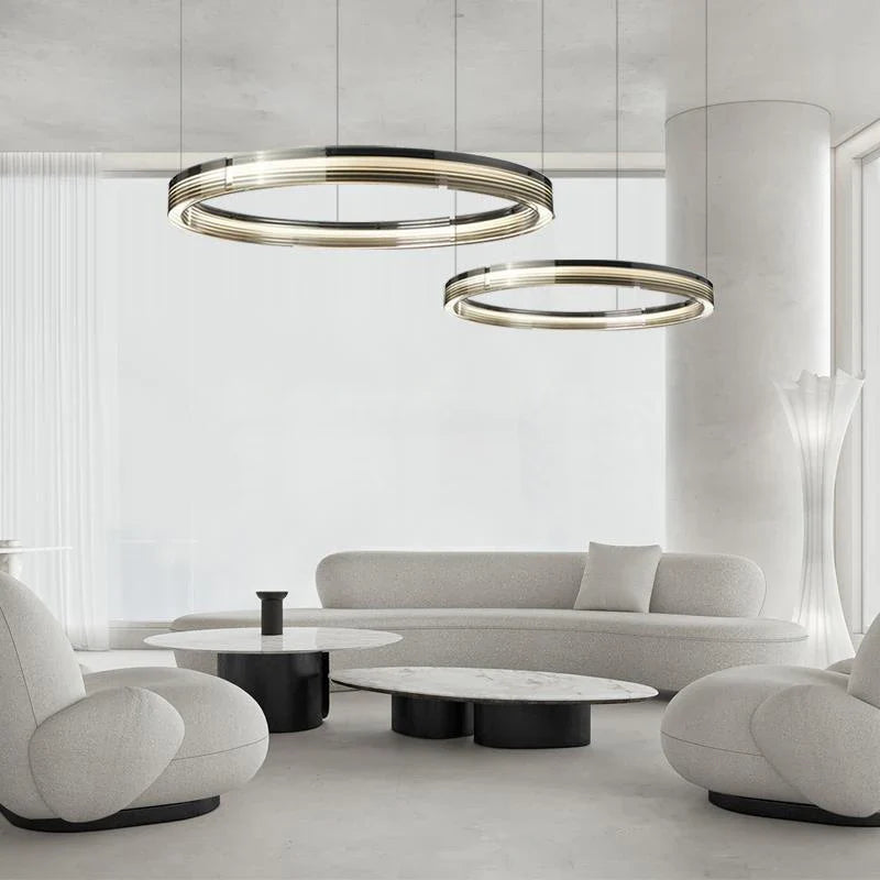 Moderne LED-lysekrone, cirkulært design, dekorative pendellamper