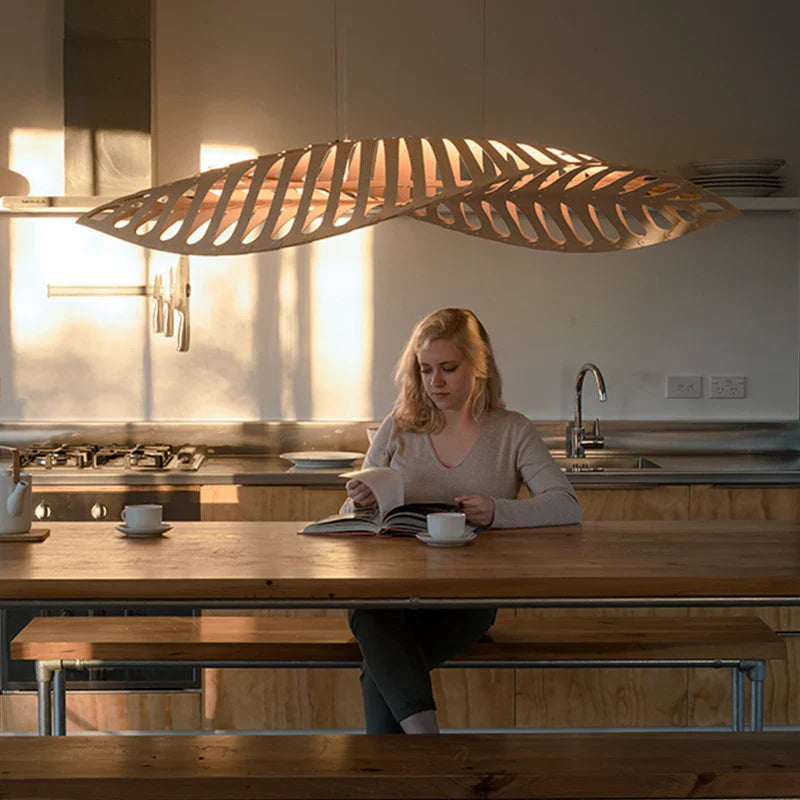 Nordisk minimalistisk wabi-sabi trælampe til restaurantbar