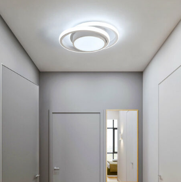 LED loftlampe, rund loftlampe 32W 2500lm, moderne loftsbelysning til gang soveværelse køkken stue, kold hvid 6000K, længde 28cm